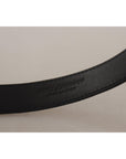 Dolce & Gabbana Elegant Leather Engraved Buckle Belt