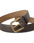 Dolce & Gabbana Elegant Engraved Buckle Leather Belt