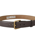 Dolce & Gabbana Elegant Engraved Buckle Leather Belt