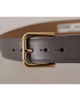 Dolce & Gabbana Elegant Engraved Buckle Leather Belt