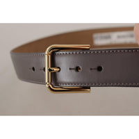 Dolce & Gabbana Elegant Engraved Buckle Leather Belt