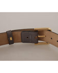 Dolce & Gabbana Elegant Engraved Buckle Leather Belt