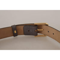 Dolce & Gabbana Elegant Engraved Buckle Leather Belt