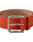 Dolce & Gabbana Elegant Suede Leather Belt in Vibrant Orange