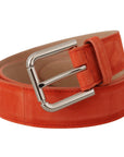 Dolce & Gabbana Elegant Suede Leather Belt in Vibrant Orange