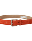 Dolce & Gabbana Elegant Suede Leather Belt in Vibrant Orange