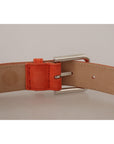Dolce & Gabbana Elegant Suede Leather Belt in Vibrant Orange