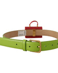 Dolce & Gabbana Elegant Leather Belt with Mini Bag Accessory