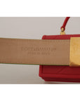 Dolce & Gabbana Elegant Leather Belt with Mini Bag Accessory