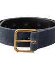 Dolce & Gabbana Elegant Navy Velvet Designer Belt