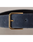 Dolce & Gabbana Elegant Navy Velvet Designer Belt
