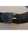 Dolce & Gabbana Elegant Navy Velvet Designer Belt