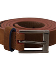 Dolce & Gabbana Chic Suede Belt with Logo Engraved Buckle