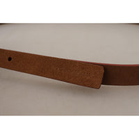 Dolce & Gabbana Chic Suede Belt with Logo Engraved Buckle