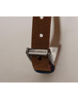 Dolce & Gabbana Chic Suede Belt with Logo Engraved Buckle