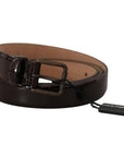 Dolce & Gabbana Elegant Black Leather Logo Buckle Belt