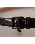 Dolce & Gabbana Elegant Black Leather Logo Buckle Belt
