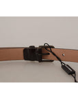 Dolce & Gabbana Elegant Black Leather Logo Buckle Belt