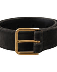 Dolce & Gabbana Elegant Velvet Belt with Engraved Buckle