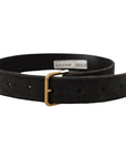 Dolce & Gabbana Elegant Velvet Belt with Engraved Buckle