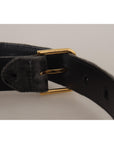 Dolce & Gabbana Elegant Velvet Belt with Engraved Buckle