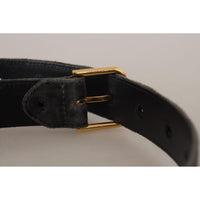 Dolce & Gabbana Elegant Velvet Belt with Engraved Buckle