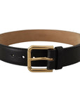 Dolce & Gabbana Elegant Leather Belt with Logo Buckle