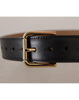 Dolce & Gabbana Elegant Leather Belt with Logo Buckle
