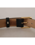Dolce & Gabbana Elegant Leather Belt with Logo Buckle