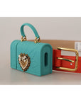 Dolce & Gabbana Chic Orange Leather Belt with Headphone Case