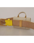 Dolce & Gabbana Chic Yellow Leather Belt with Headphone Case