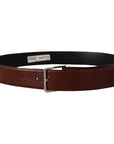 Dolce & Gabbana Elegant Leather Belt with Engraved Buckle