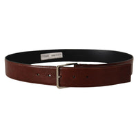 Dolce & Gabbana Elegant Leather Belt with Engraved Buckle