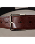 Dolce & Gabbana Elegant Leather Belt with Engraved Buckle