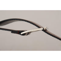 Dolce & Gabbana Elegant Leather Belt with Engraved Buckle