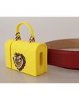 Dolce & Gabbana Elegant Red Leather Engraved Buckle Belt