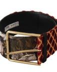 Dolce & Gabbana Engraved Logo Multicolor Leather Belt