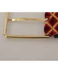 Dolce & Gabbana Engraved Logo Multicolor Leather Belt