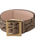 Dolce & Gabbana Elegant Leather Belt with Logo Buckle