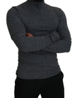 Dolce & Gabbana Elegant Dark Gray Pullover Sweater