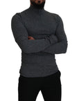 Dolce & Gabbana Elegant Dark Gray Pullover Sweater