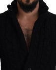 Dolce & Gabbana Elegant Black Wool-Cashmere Blend Cardigan