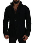 Dolce & Gabbana Elegant Black Wool-Cashmere Blend Cardigan