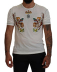 Dolce & Gabbana Elegant White Cotton-Silk Blend Tee