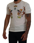 Dolce & Gabbana Elegant White Cotton-Silk Blend Tee