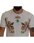 Dolce & Gabbana Elegant White Cotton-Silk Blend Tee
