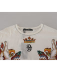 Dolce & Gabbana Elegant White Cotton-Silk Blend Tee