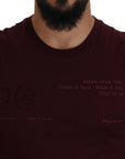Dolce & Gabbana Elegant Maroon Crew Neck Casual Tee