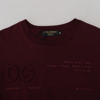Dolce & Gabbana Elegant Maroon Crew Neck Casual Tee