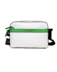 Michael Kors Cooper Small Bright White Palm Signature PVC Utility Crossbody Bag